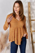 Hailey & Co Full Size V-Neck Flounce Sleeve Blouse - Hovatok