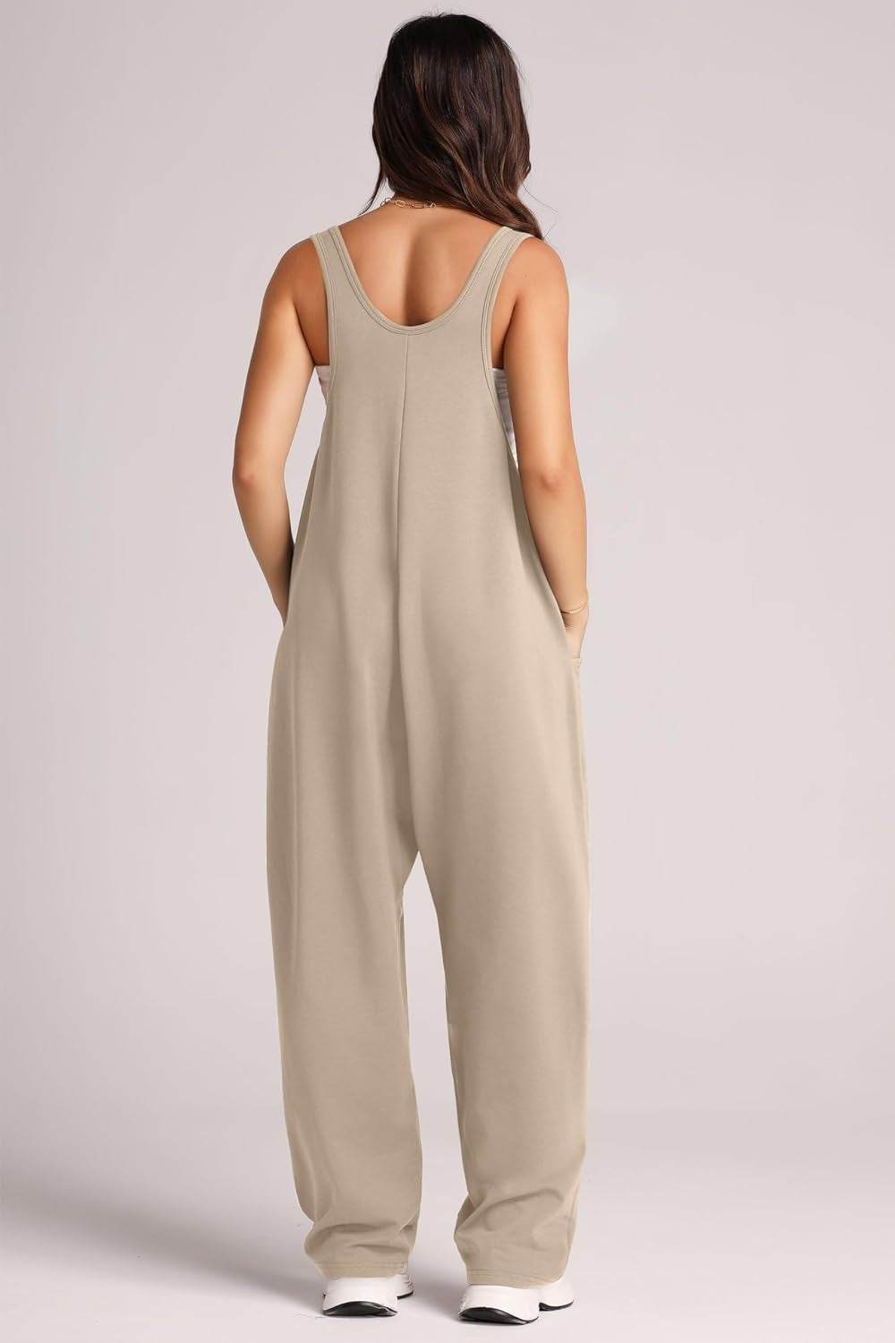 Lovelet Wide Strap Jumpsuit with Pockets - Hovatok