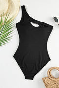Cutout One Shoulder Sleeveless One-Piece Swimwear - Hovatok