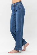 Judy Blue Full Size Double Button Wide Leg Jeans - Hovatok