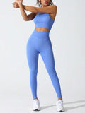 Round Neck Tank and High Waist Leggings Active Set - Hovatok
