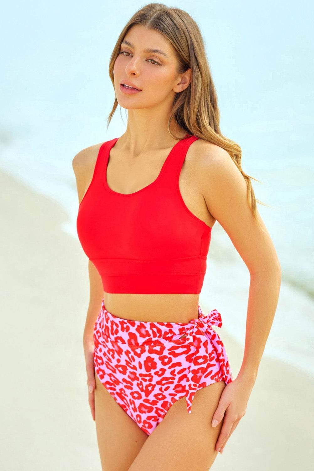 Two-Tone Tied Two-Piece Swimsuit - Hovatok