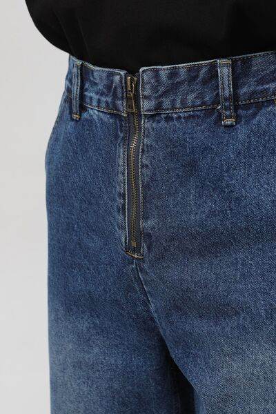 Mid Rise Baggy Jeans with Pockets - Hovatok