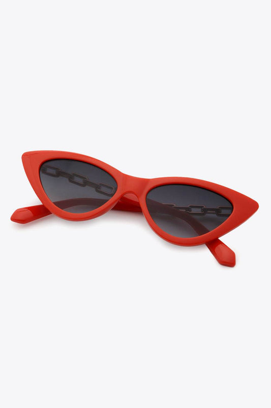 Chain Detail Cat-Eye Sunglasses - Hovatok
