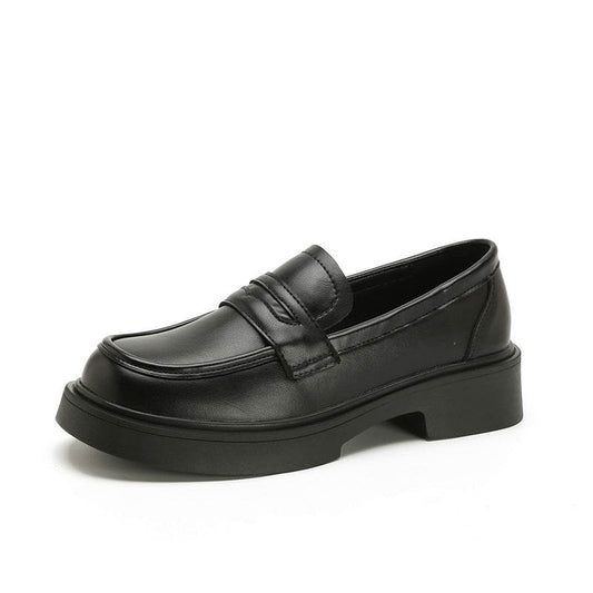 Round Toe Platform Loafers - Hovatok