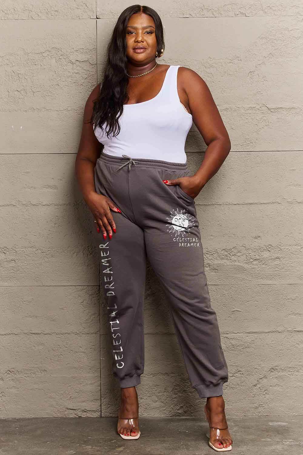 Simply Love Full Size CELESTIAL DREAMER Graphic Sweatpants - Hovatok