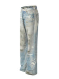 Men's Waste Soil Style Straight Leg Jeans - Hovatok