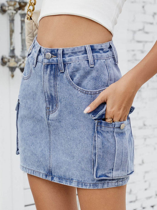 Cargo Denim Skirt - Hovatok
