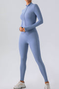 Half Zip Mock Neck Active Jumpsuit - Hovatok