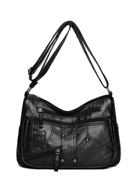 PU Leather Adjustable Strap Shoulder Bag - Hovatok