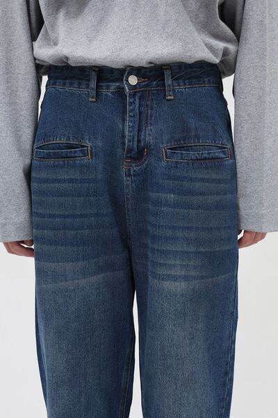 Front Pockets Baggy Jeans - Hovatok