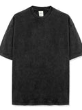 Men's Full Size Round Neck Washed T-Shirt Plus Size - Hovatok