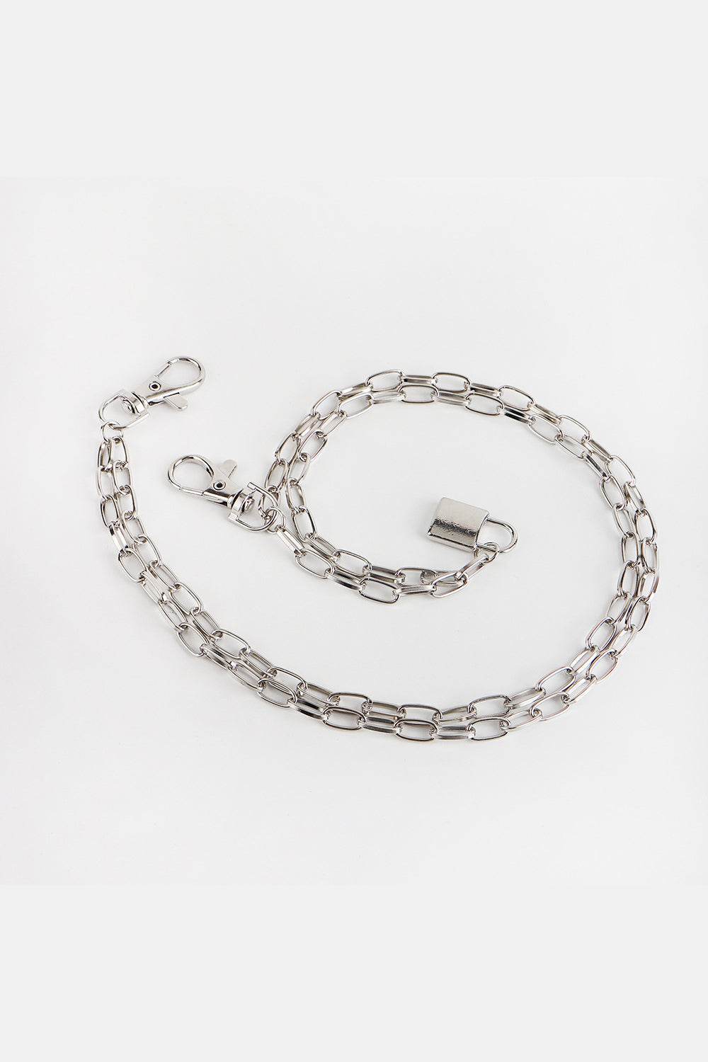 Double Layered Iron Chain Belt with Lock Charm - Hovatok
