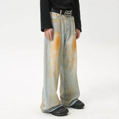 Waste Soil Wide Leg Jeans - Hovatok