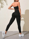 Halter Neck Top and Pants Active Set - Hovatok