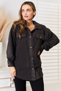 Heimish Cozy Girl Full Size Button Down Shacket - Hovatok