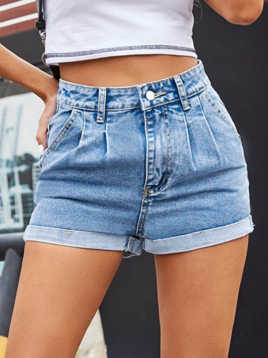 Denim Shorts with Pockets - Hovatok