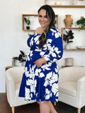 Double Take Full Size Floral Ruffle Hem Smocked Dress with Pockets - Hovatok