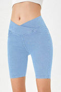 Basic Bae Asymmetrical Waist Denim Shorts with Pockets - Hovatok