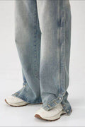 Side Slit Baggy Jeans with Pockets - Hovatok