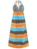 Tie-Dye Halter Neck Dress - Hovatok