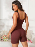Scoop Neck Wide Strap Active Romper - Hovatok