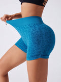 Ruched Leopard High Waist Active Shorts - Hovatok