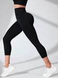 High Waist Cropped Active Leggings - Hovatok