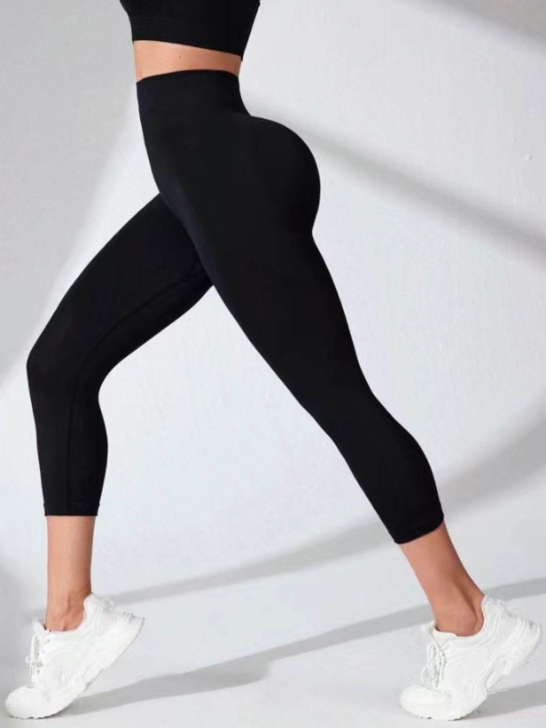 High Waist Cropped Active Leggings - Hovatok