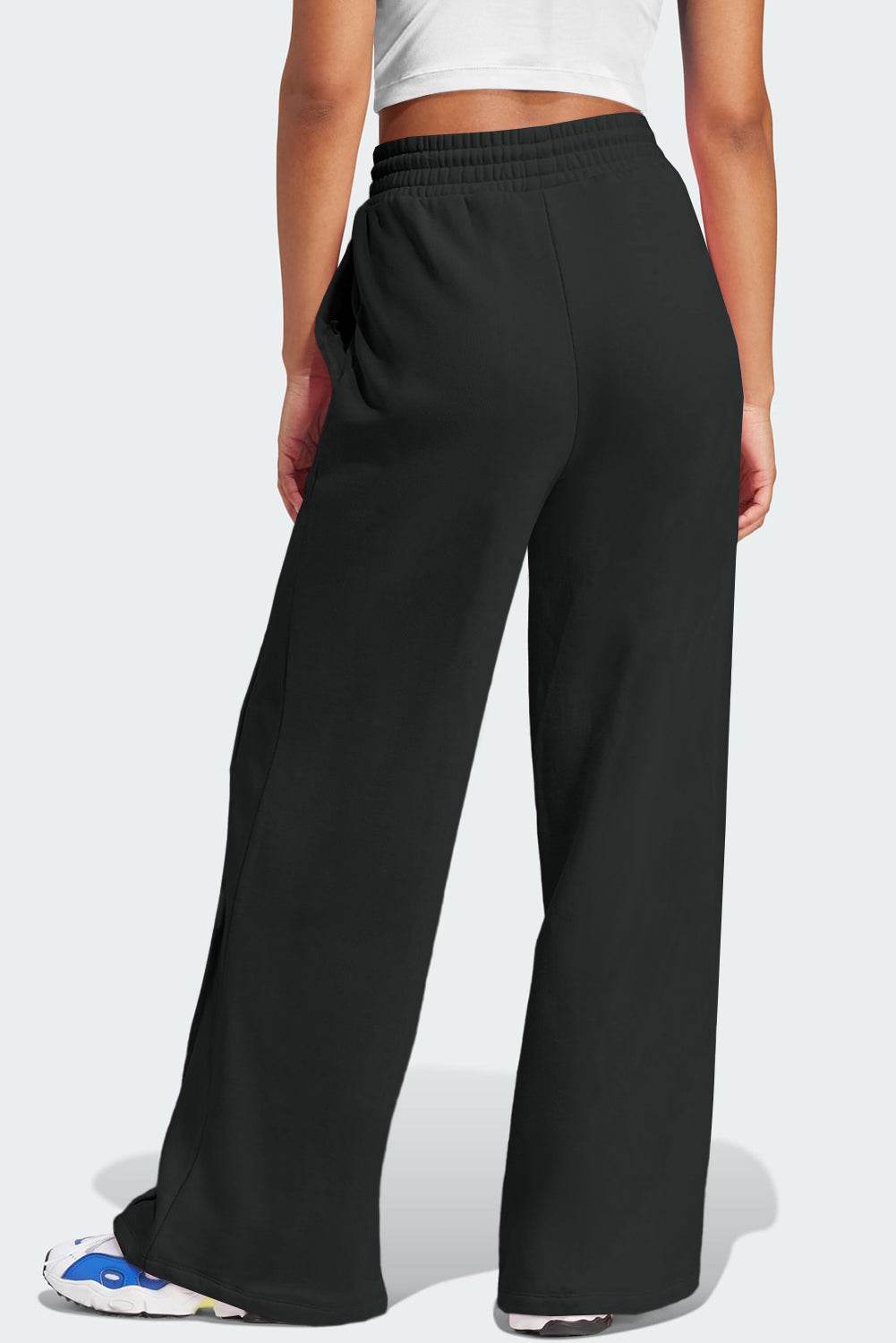 Drawstring Wide Leg Active Pants - Hovatok