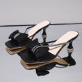 Bow Rhinestone Open-Toe Sandals - Hovatok