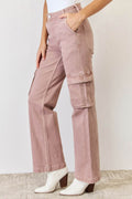 RISEN Full Size High Rise Cargo Wide Leg Jeans - Hovatok