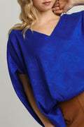 Umgee Full Size Satin Animal Print Jacquard Top Plus Size - Hovatok