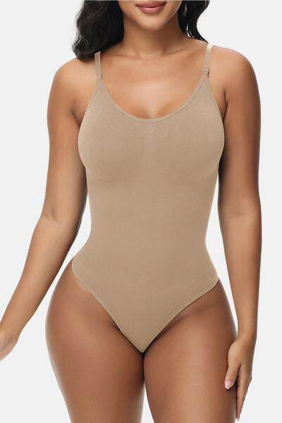 Spaghetti Strap Tummy Control Bodysuit - Hovatok