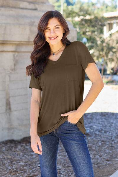 Basic Bae Full Size V-Neck Short Sleeve T-Shirt - Hovatok