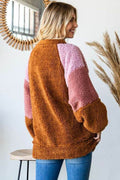 Culture Code Color Block Faux Fur Raglan Sleeve Sweatshirt - Hovatok