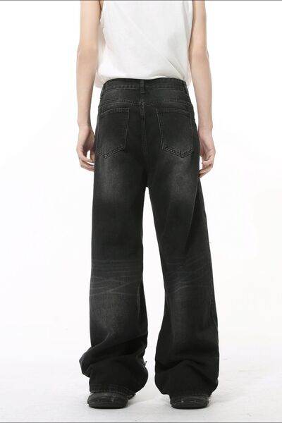 Distressed Wide Leg Jeans - Hovatok