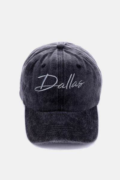 Zenana Washed DALLAS Embroidered Baseball Cap - Hovatok