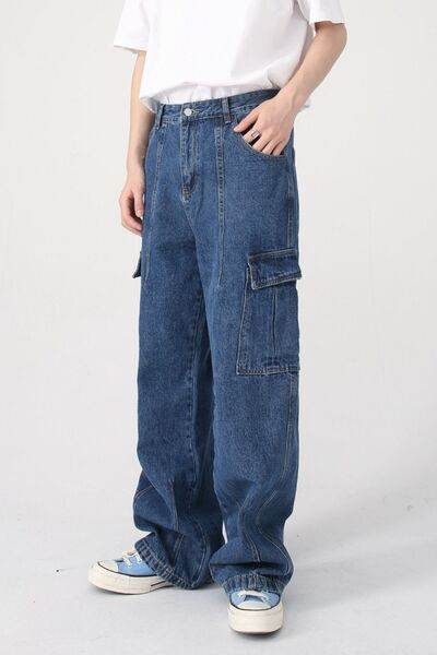 Wide Leg Jeans with Pockets - Hovatok