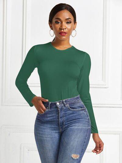 Round Neck Long Sleeve Bodysuit - Hovatok