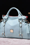 PU Leather Handbag with Tassels - Hovatok