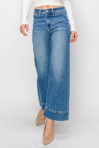 RISEN Full Size High Rise Wide Leg Jeans - Hovatok