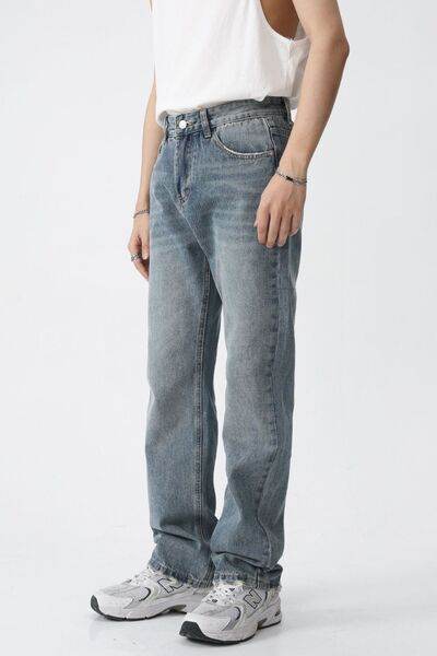 Mid Rise Men's Jeans with Pockets - Hovatok