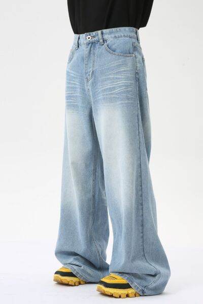 Wide Leg Jeans with Pockets - Hovatok