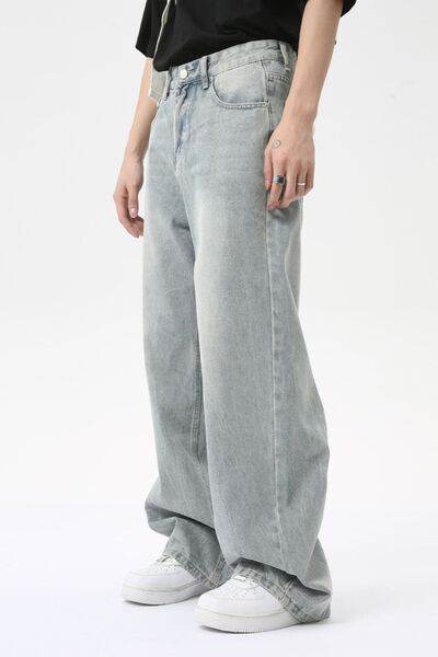Wide Leg Jeans with Pockets - Hovatok
