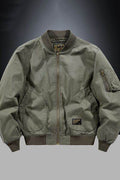 Men's Plus Size Zip Up Baseball Collar Bomber Jacket - Hovatok