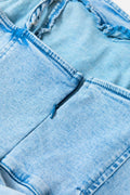 Tied Spaghetti Strap Denim Romper - Hovatok