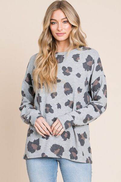 BOMBOM Leopard Drop Shoulder T-Shirt - Hovatok