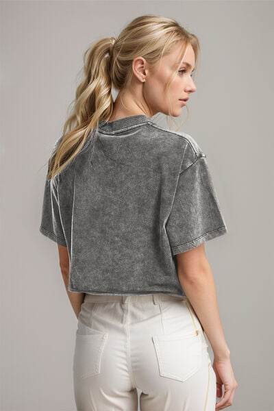 Basic Bae Round Neck Dropped Shoulder Short Sleeve T-Shirt - Hovatok