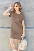 Basic Bae Full Size Round Neck Short Sleeve Dress with Pockets - Hovatok